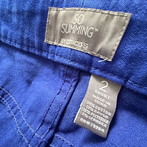 CHICO'S Jeans Women 12 Short Blue So Slimming Classic 5 Pocket Straight Ankle - Picture 4 of 10
